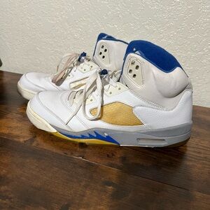 Jordan White and Blue Athletic Shoes